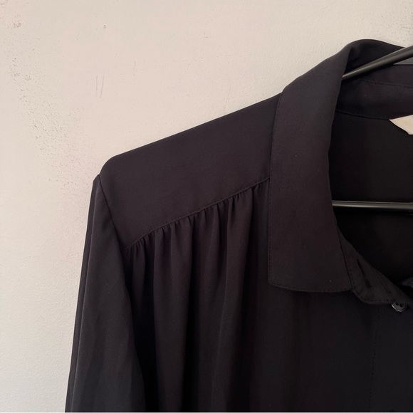 H&M Black Silky Long Sleeve Semi‎ Sheer Dress Shirt - Picture 7 of 7